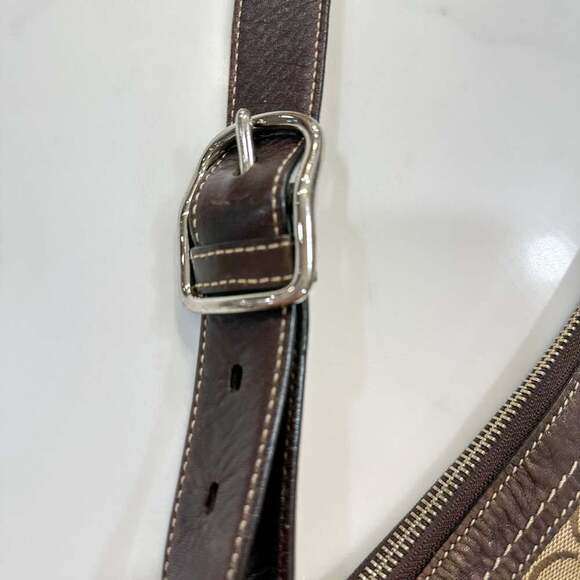 Coach Chelsea Signature Brown Canvas Hobo Shoulder Bag Y2K - Picture 8 of 14